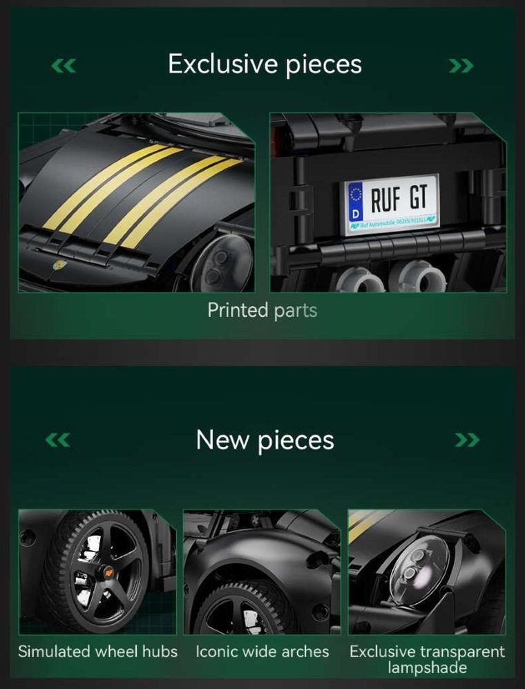 Cada, RUF GT, pojazd, klocki konstrukcyjne, 1655 elementów