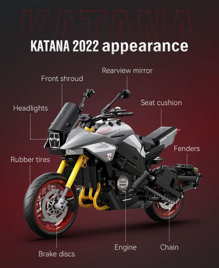 Cada, Suzuki Katana, motor, 1:6, 1104 elementy