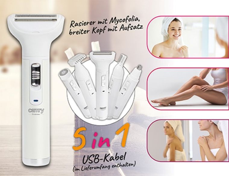 Camry, golarka foliowa z trymerem, zestaw wielofunkcyjny do ciała