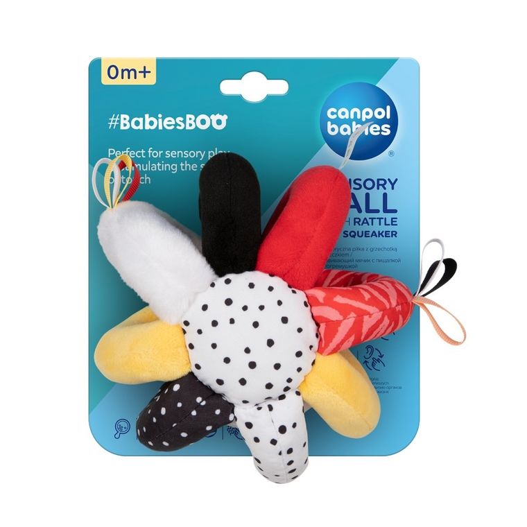 Canpol babies, BabiesBoo, sensoryczna piłka z grzechotką i piszczkiem