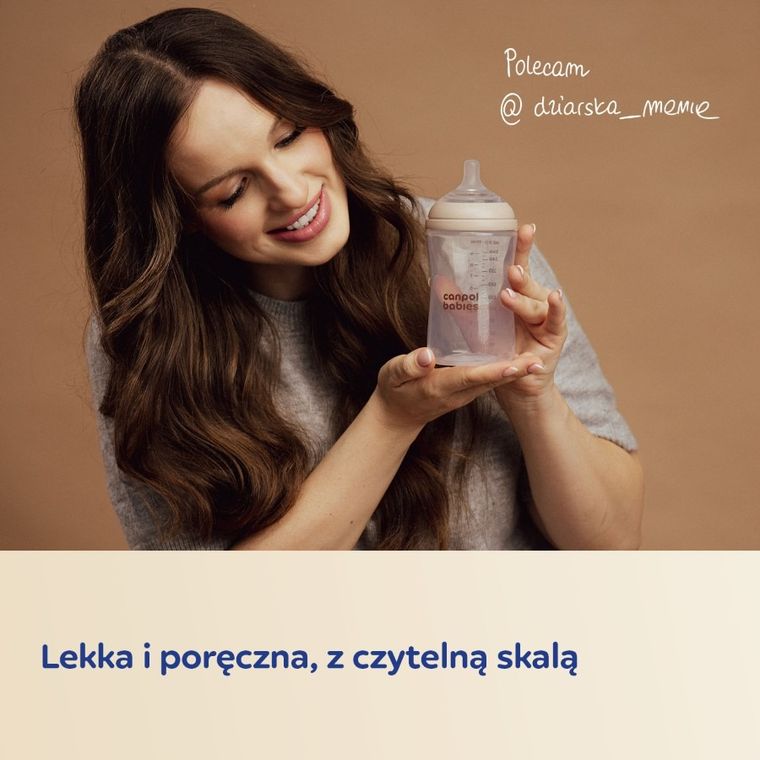 Canpol babies, Natural Shape, butelka ze smoczkiem dwustrefowym, 260 ml
