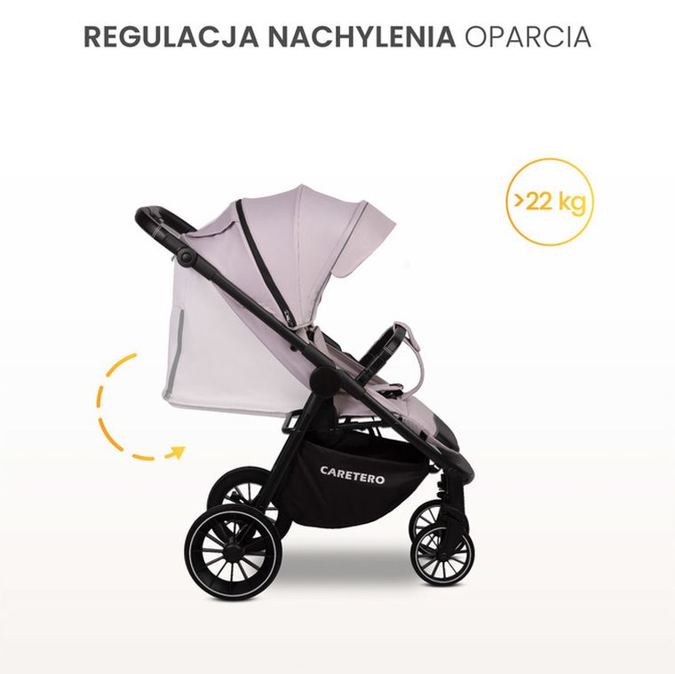 Caretero, Agil, wózek spacerowy, black