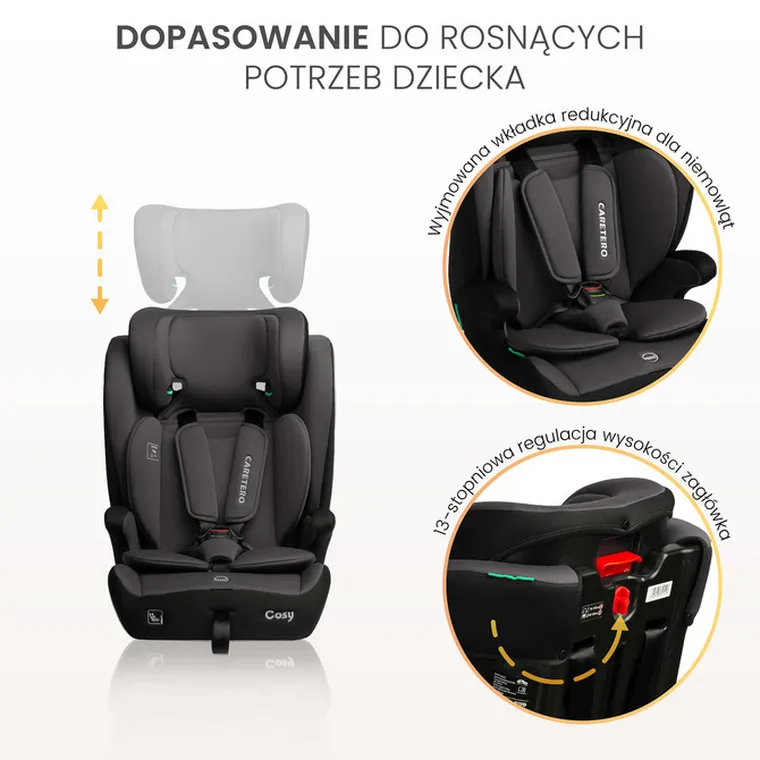 Caretero, Cosy i-Size, fotelik samochodowy, pink, 76-150 cm