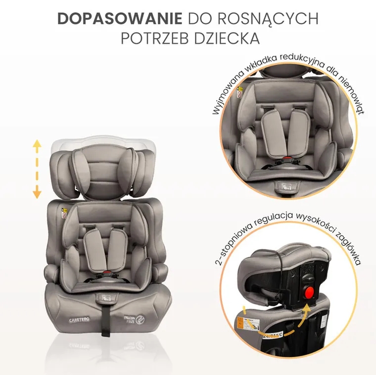 Caretero, Falcon i-Size, fotelik samochodowy, pink, 76-150 cm