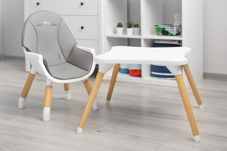 Caretero, Tuva, krzesełko do karmienia, 2w1, szare