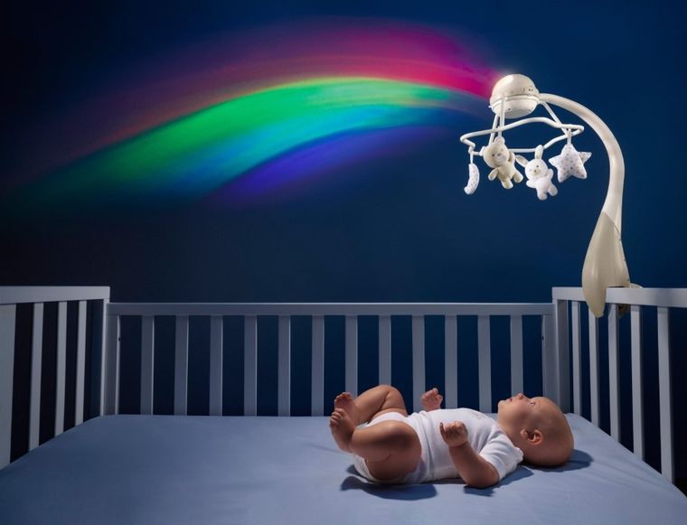 Chicco, First Dreams, karuzela na łóżeczko 3w1, rainbow, beżowa