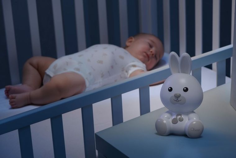 Chicco, First Dreams, Króliczek, lampka nocna, uspokajacz z dźwiękami, beżowa