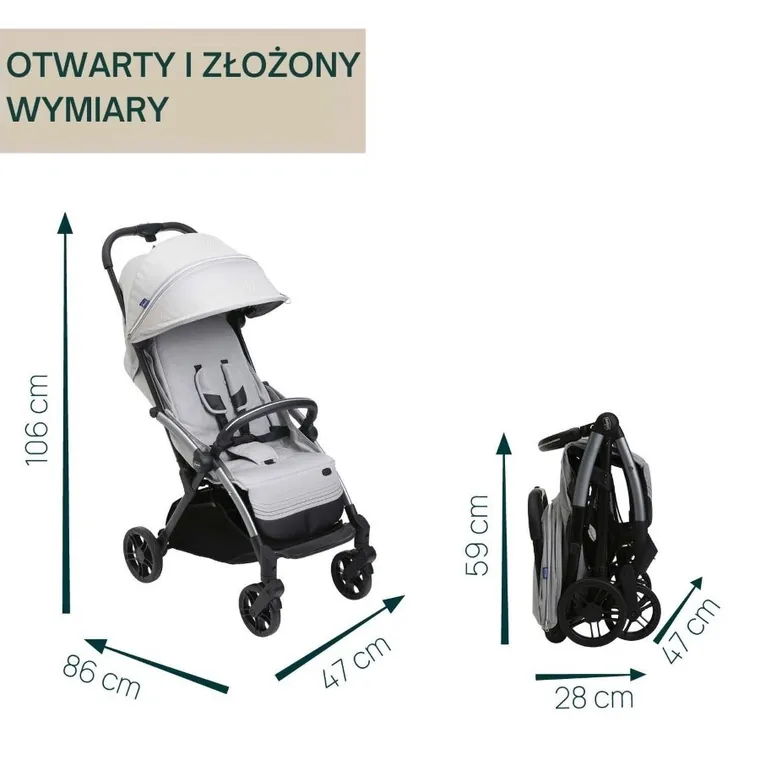 Chicco, Goody Xplus, wózek spacerowy, Pearl Grey