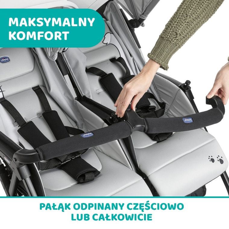Chicco, Ohlalà Twin, wózek bliźniaczy, Silver Cat