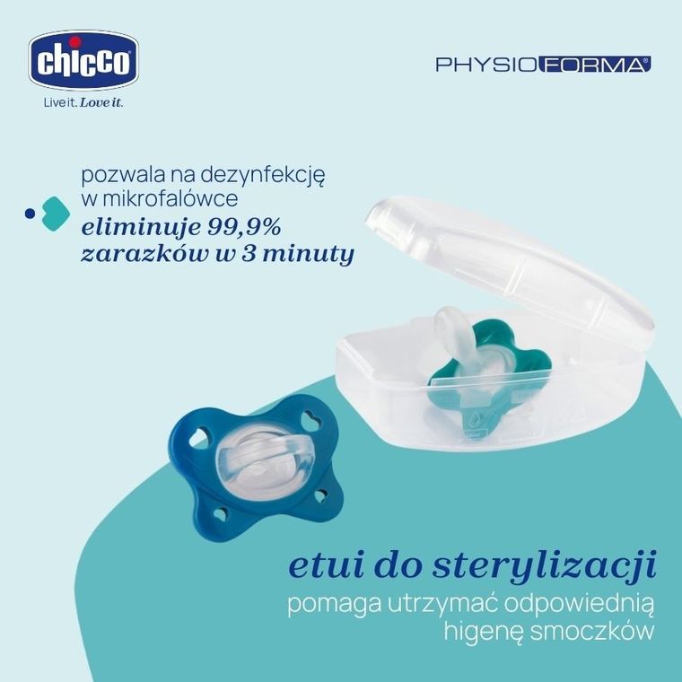 Chicco, PhysioForma Dual Soft, smoczek uspokajający, silikonowy, niebieski, 16-36m, 2 szt.