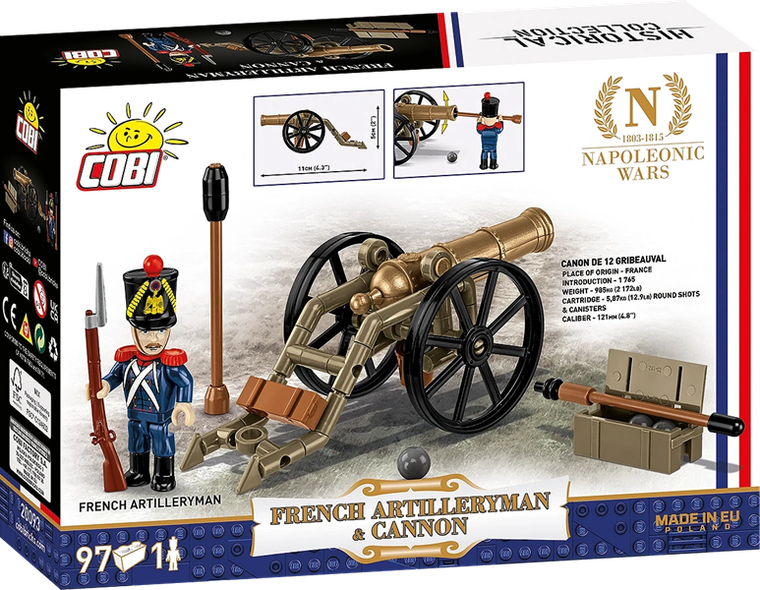 Cobi, Historical Collection, Napoleonic Wars, French Artilleryman & Cannon, klocki, 97 elementów