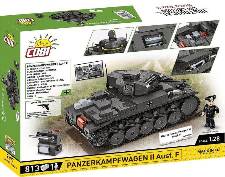 Cobi, Historical Collection WWII, Czołg Panzerkampfwagen II, klocki, 813 elementów
