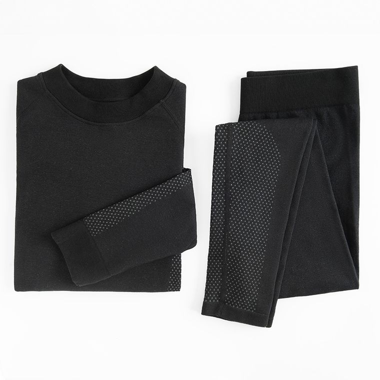 Czarna koszulka termoaktywna z domieszką wełny NOWEAR