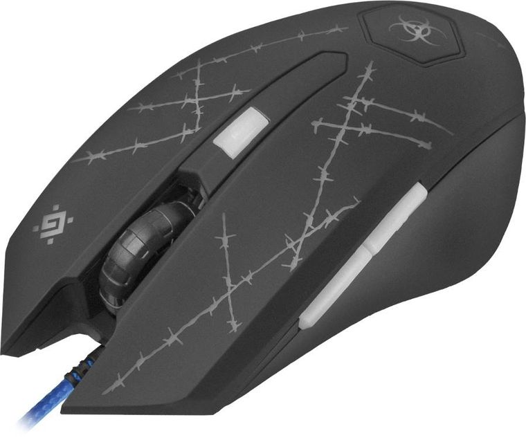 Defender, Forced, mysz przewodowa, Gm-020l 800/1800/2400/3200 Dpi, 6p + podkładka + gra, 52020