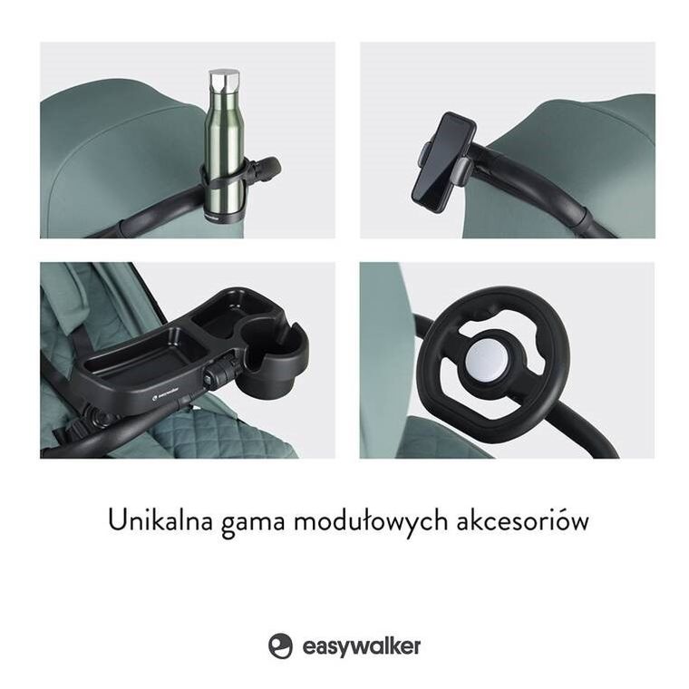 Easywalker, Jackey2 XL, przestronny, samoskładający się wózek spacerowy z kołami XL, Midnight Black