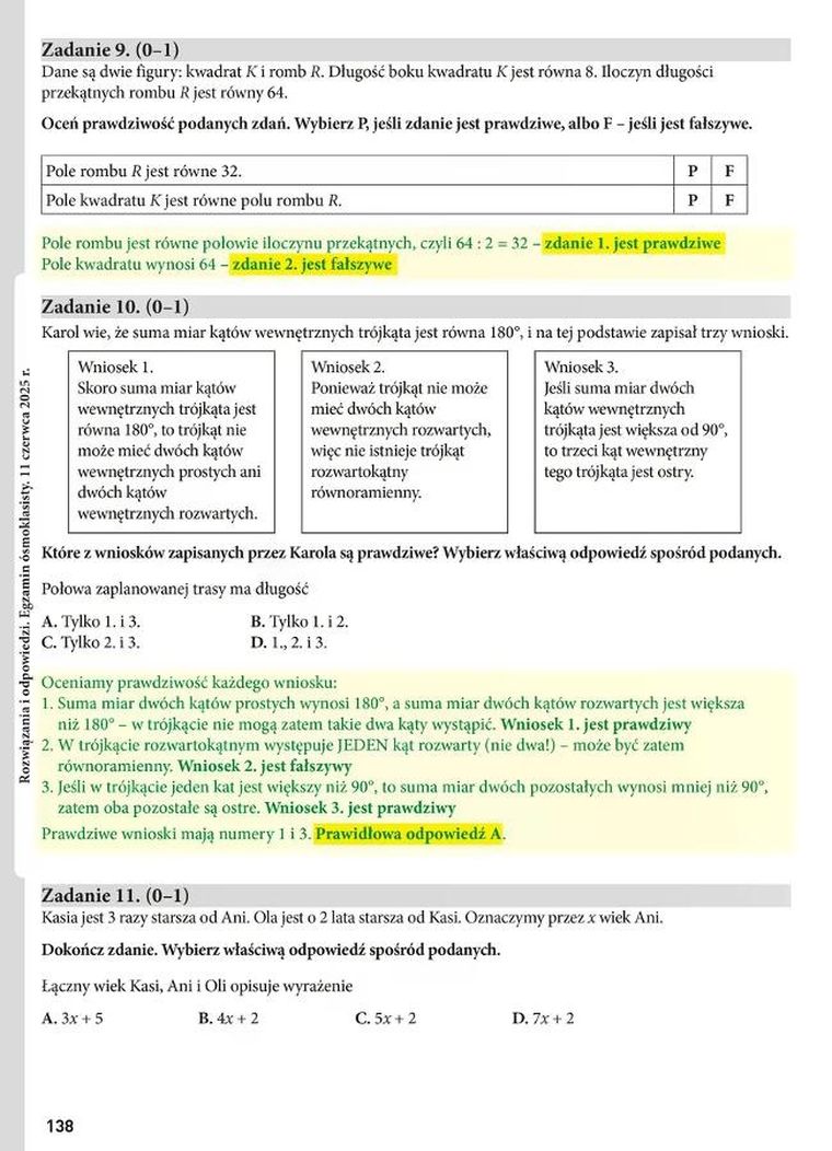 Egzamin ósmoklasisty. Matematyka. Arkusze egzaminacyjne