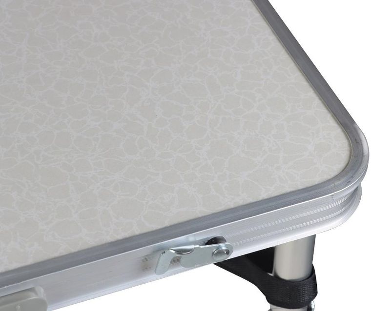 Enero Camp, składany stolik turystyczny, 4 krzesła i półka, 120-60-70/62/55 cm