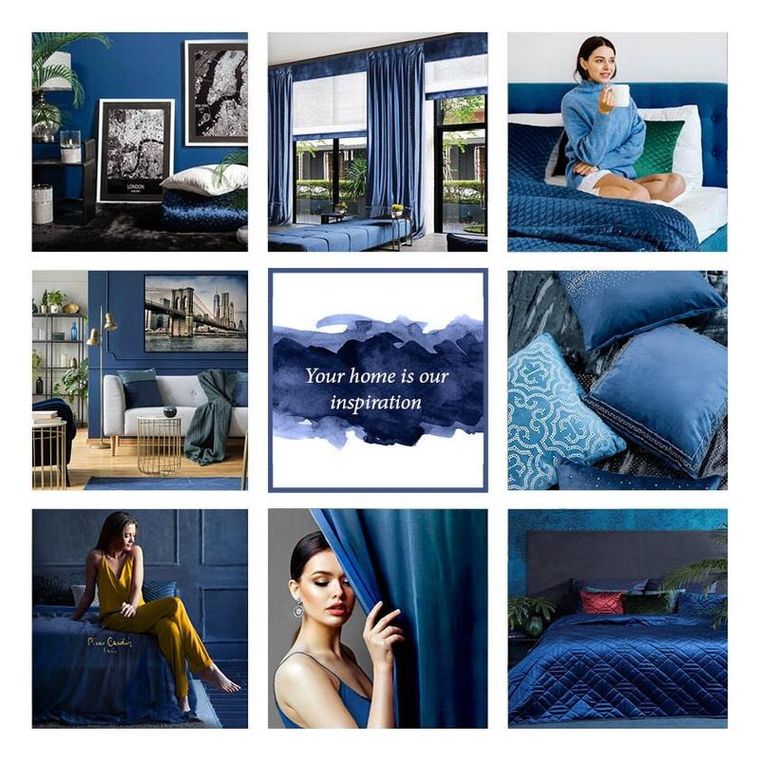 Eurofirany, zasłona zaciemniająca gotowa, Gloria2, 140-250 cm, granatowy