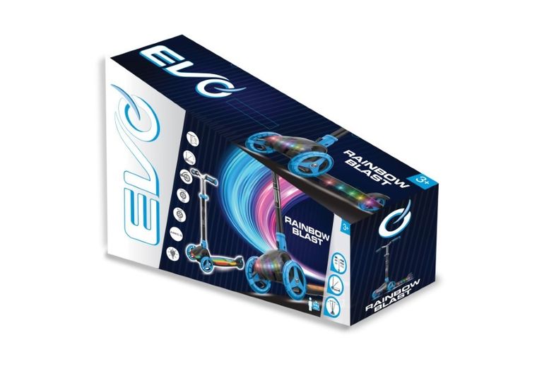 EVO, Rainbow Blast, hulajnoga, trójkołowa, błękitna