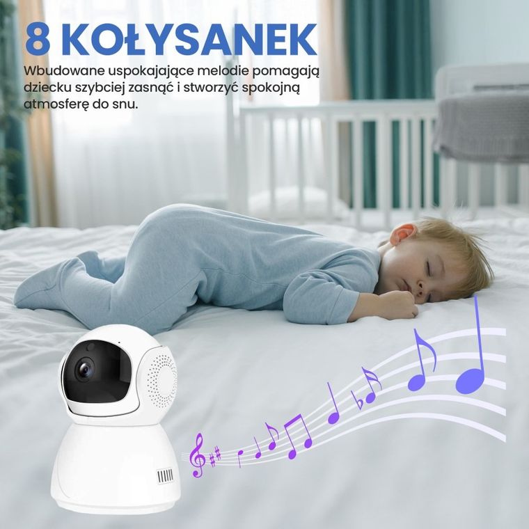 Extralink, Reya, MO570, niania elektroniczna z monitorem, obracana, 5 cali