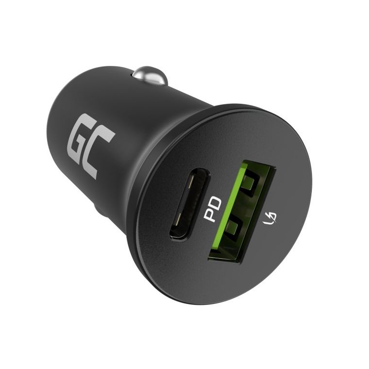 Green Cell, ładowarka samochodowa, PowerRide Nano38, 38W, 6A, 1xUSB-C, 1xUSB-A