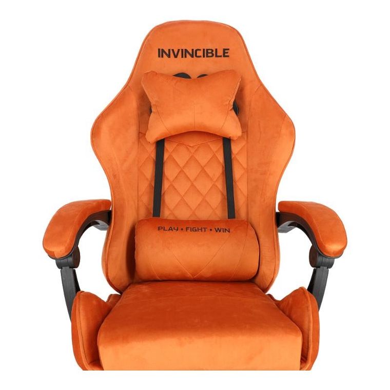 HaloFuture, fotel gamingowy, z podnóżkiem, brązowy