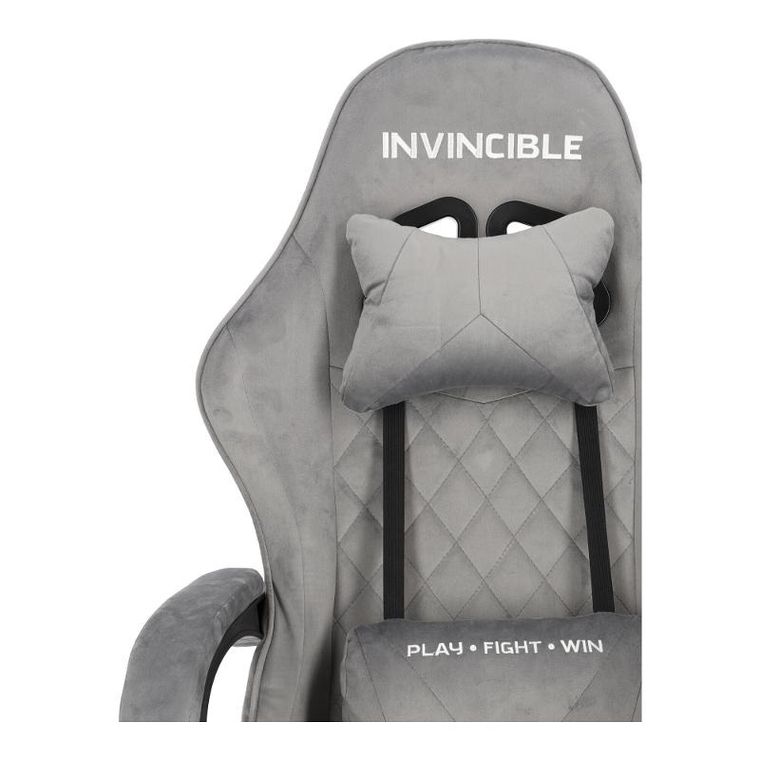 HaloFuture, fotel gamingowy, z podnóżkiem, szary