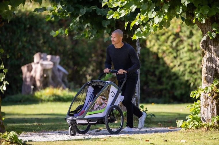 Hamax, Breeze, przyczepka rowerowa, podwójna, White/Green