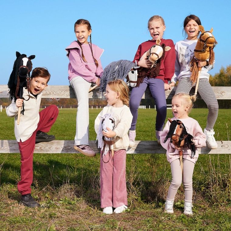 Hoppihorse, Hobby Horse, konik na kiju, A4, długowłosy, ciemno gniady