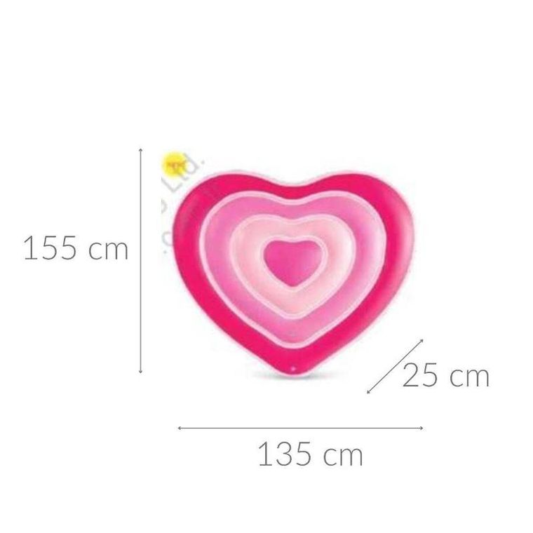 INTEX, dmuchany materac plażowy, Serce, 155-135 cm