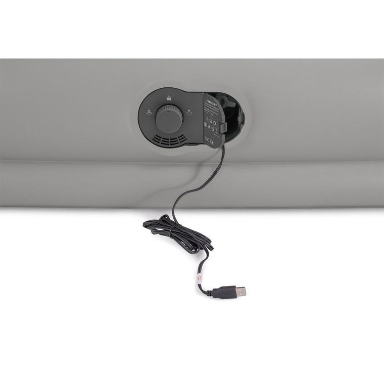 Intex, materac dmuchany z wbudowaną pompką elektryczną, 203-152-30 cm