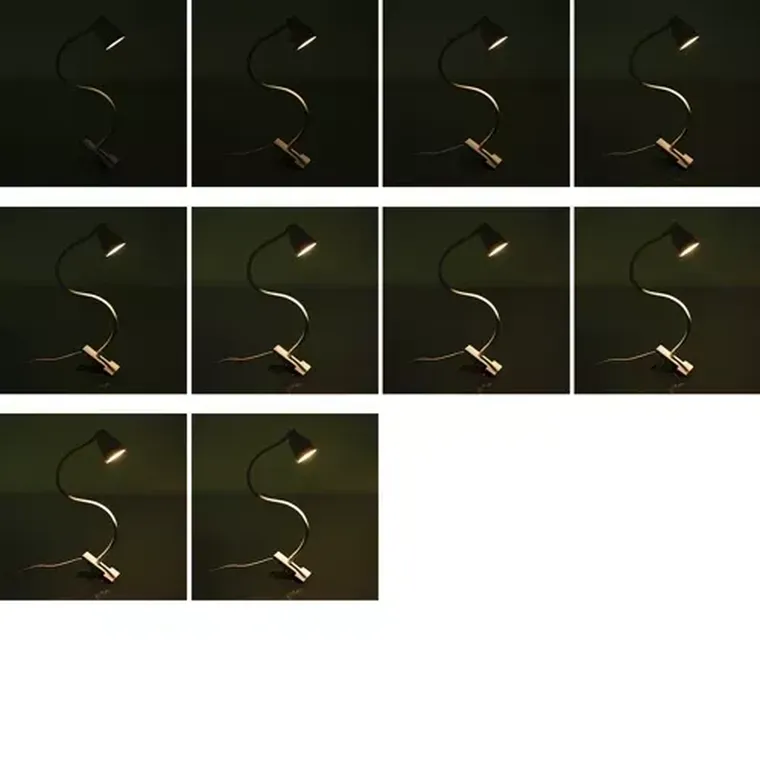 Izoxis, lampka biurkowa z klipsem, biała