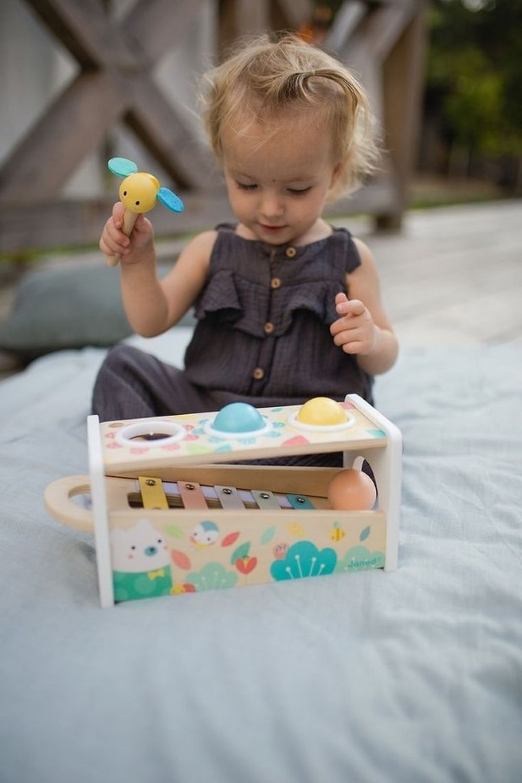 Janod, Pure, drewniane cymbałki z kulodromem