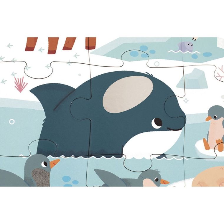 Janod, puzzle sensoryczne, kraina polarna, 20 elementów