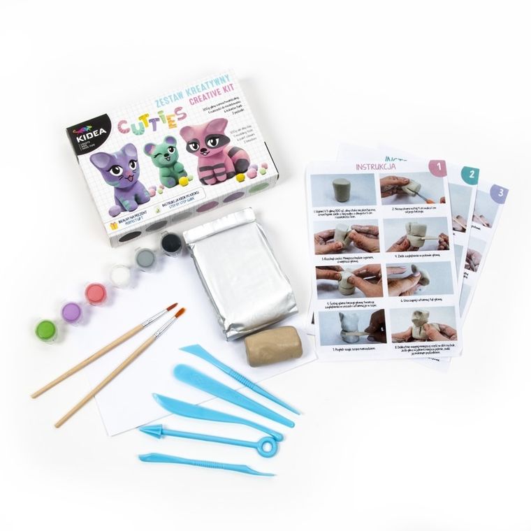 Kidea, glina samoutwardzalna, zestaw kreatywny, misie