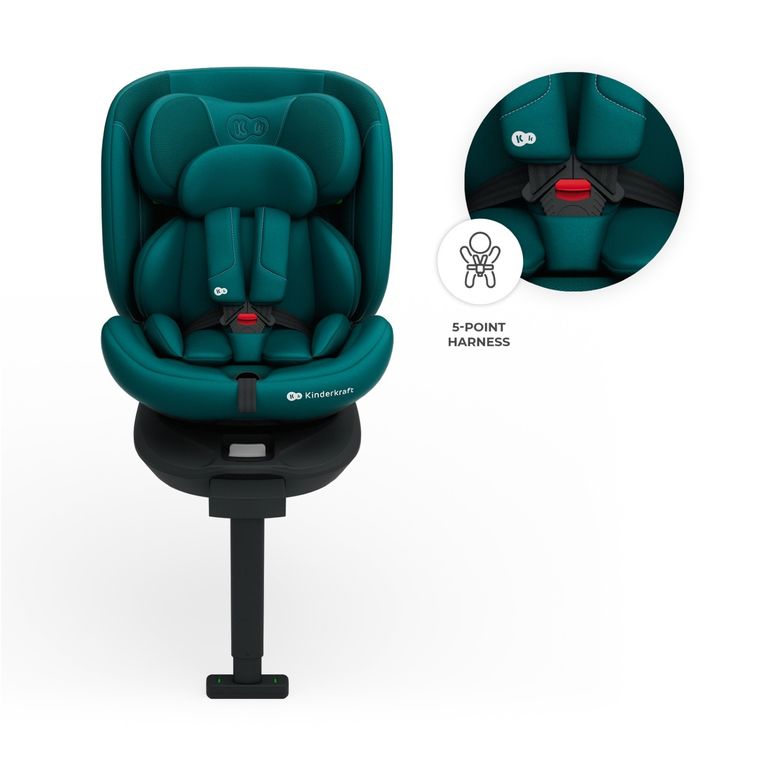 Kinderkraft, I-360 2 Plus, fotelik samochodowy, i-Size, green, 40-150 cm