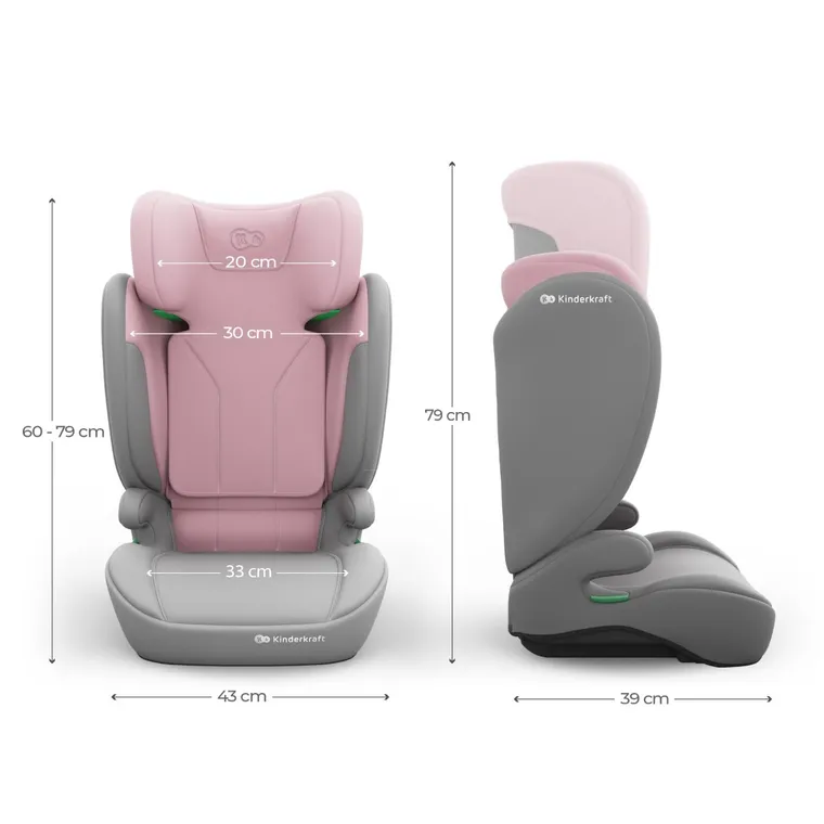 Kinderkraft, I-Spark 2 Plus, i-Size, fotelik samochodowy, pink, 100-150 cm