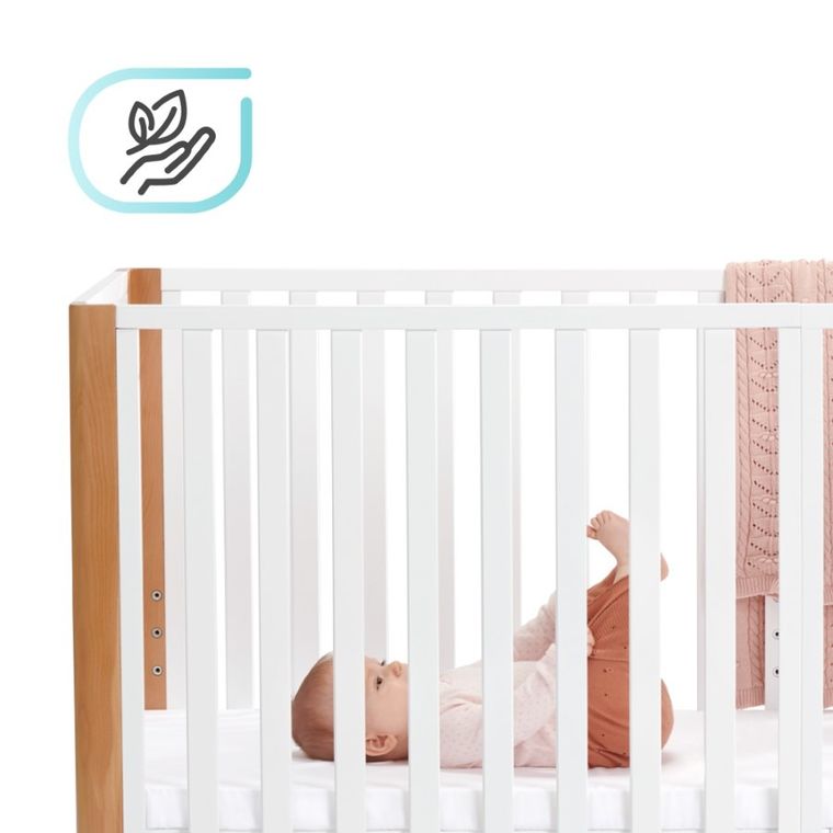 Kinderkraft, Koya, łóżeczko niemowlęce z funkcją kojca + materac, White