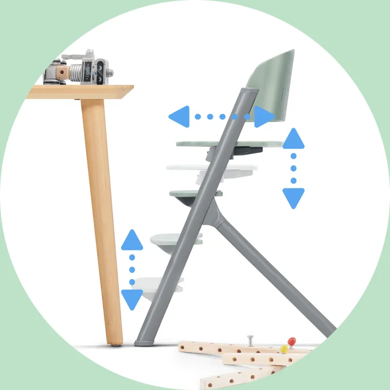 Kinderkraft, Livy, krzesełko do karmienia + Calmee, bujaczek, Olive Green