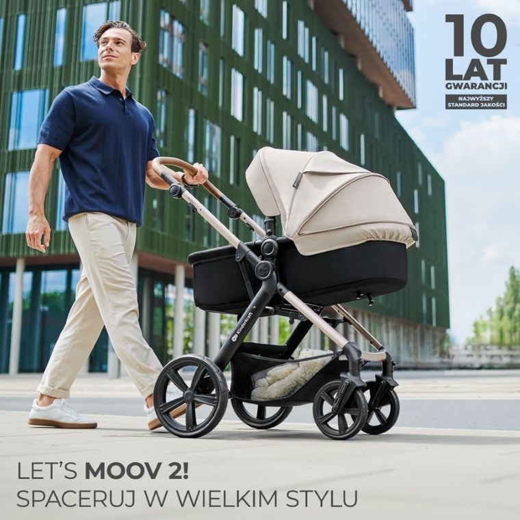 Kinderkraft, Moov 2 Air, wózek wielofunkcyjny, 3w1, Light Grey
