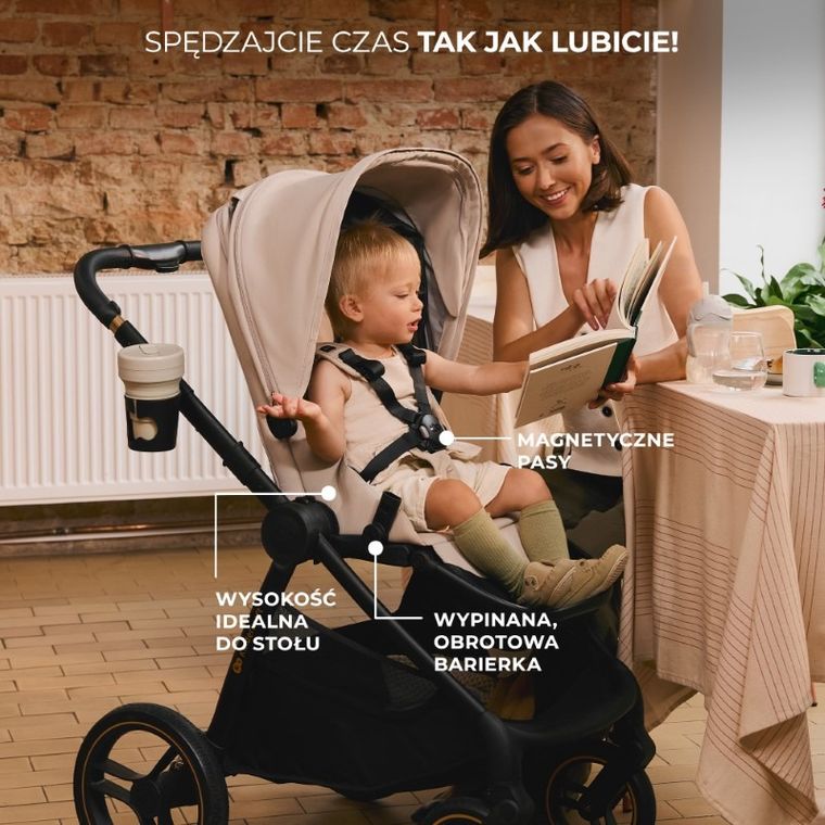 Kinderkraft, Nea 2, wózek wielofunkcyjny 2w1, Soft Beige