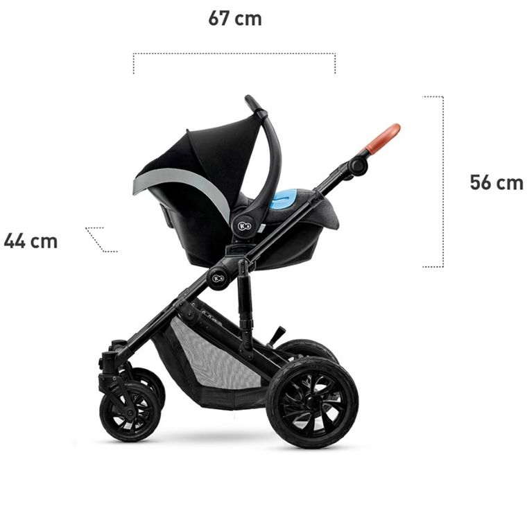Kinderkraft, Prime, wózek wielofunkcyjny 3w1, Beige
