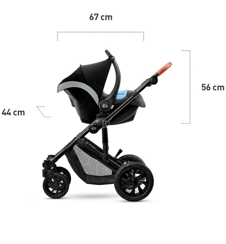 Kinderkraft, Prime, wózek wielofunkcyjny 3w1, czarny