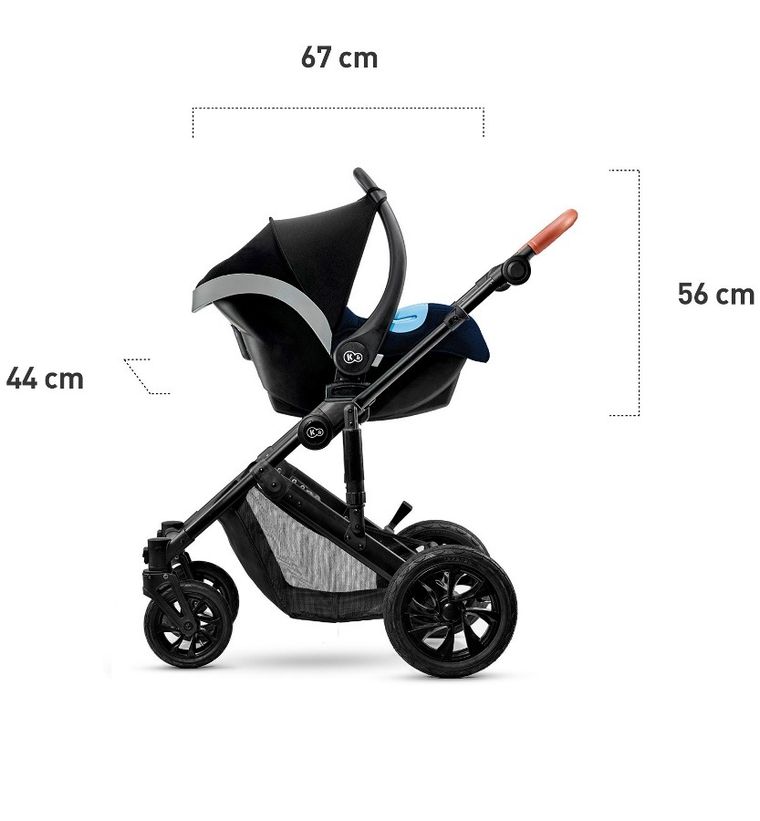 Kinderkraft, Prime, wózek wielofunkcyjny 3w1, Deep Navy