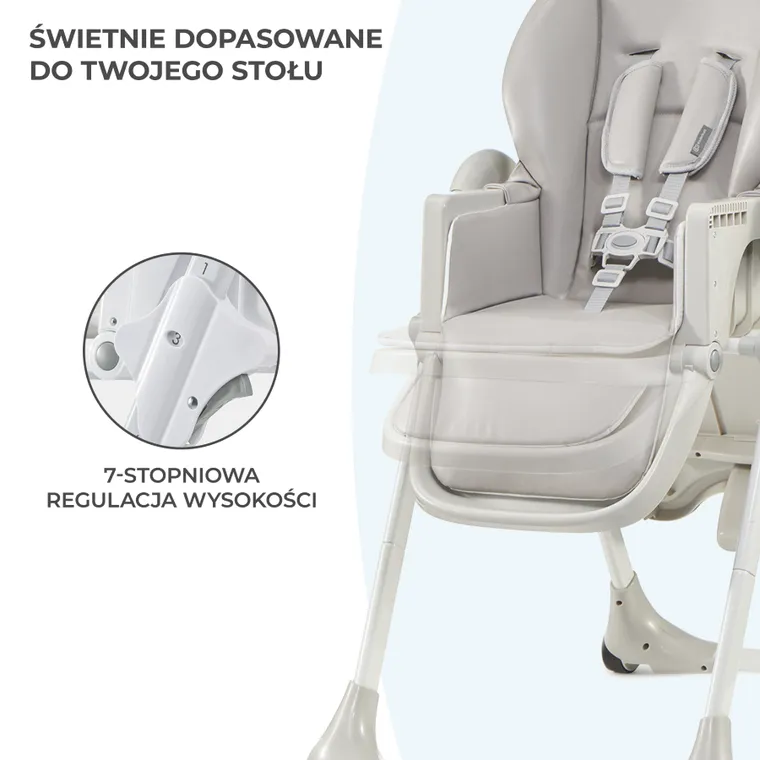 Kinderkraft, Yummy, krzesełko do karmienia, szare