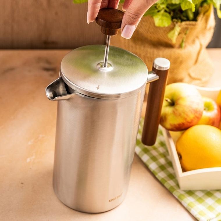 Kinghoff, stalowy zaparzacz tłokowy do kawy, herbaty, 1l, kh-1995