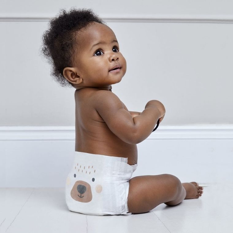 Kit and Kin, biodegradowalne pieluszki jednorazowe, rozmiar 3, Maxi, 6-10 kg, miś i królik, 34 szt.