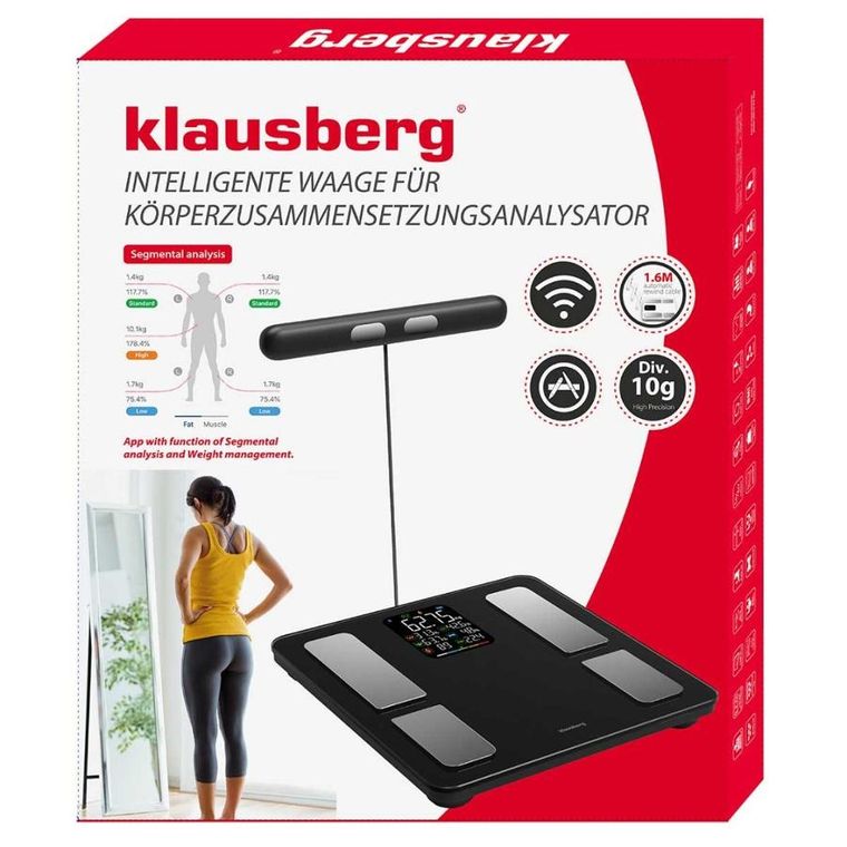 Klausberg, analityczna waga łazienkowa, smart ios android, kb-7856