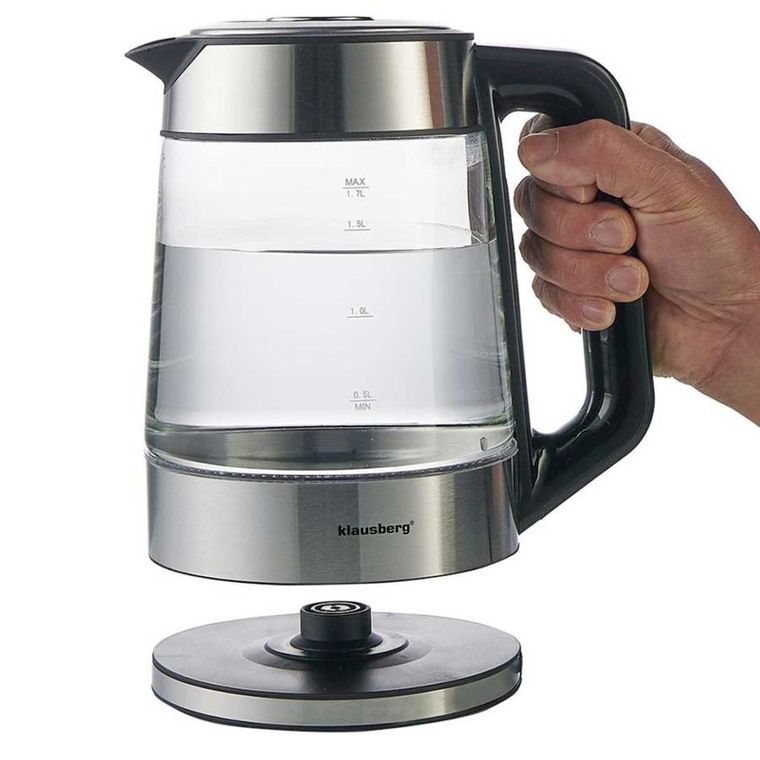 Klausberg, czajnik elektryczny, szklany, 1,7l, LED, RGB, KB-7888