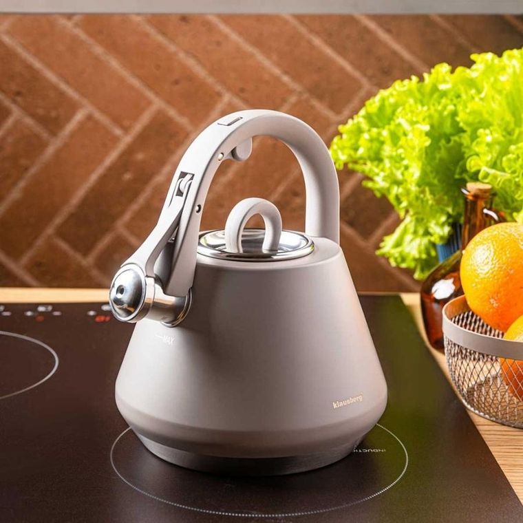 Klausberg, czajnik stalowy z gwizdkiem, szary, 2,5l, kb-7949